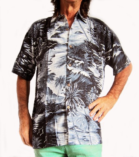 Laut hawaiihemd schwarz mit - laut,